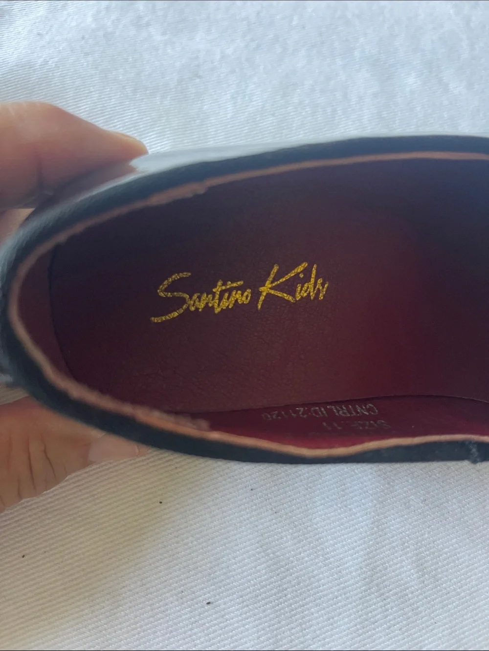 NEW SANTINO KIDS Size 11 Black Patent Slip-On Loafers